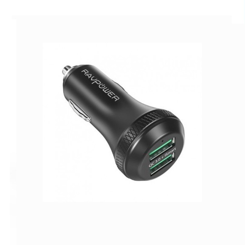 Sạc ô tô RAVPower 2 cổng 40W hỗ trợ iSmart 2.0 và Quick Charge 3.0