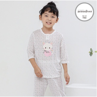 Bộ ngủ thu đông cogibie chấm bi hình mèo cực xinh cho bé gái 229b028t