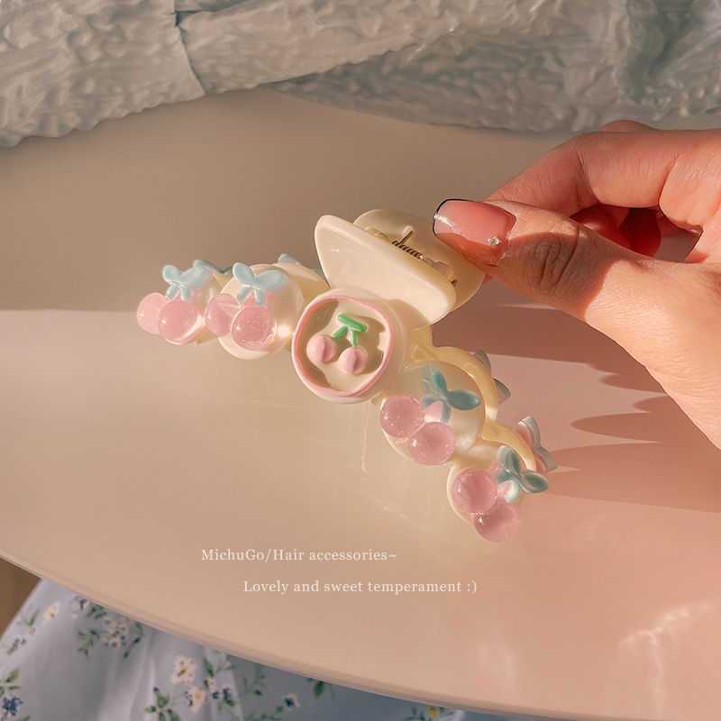 Kẹp Tóc Hình Quả Cherry Dễ Thương Phong Cách Hàn Quốc Cho Bé Gái