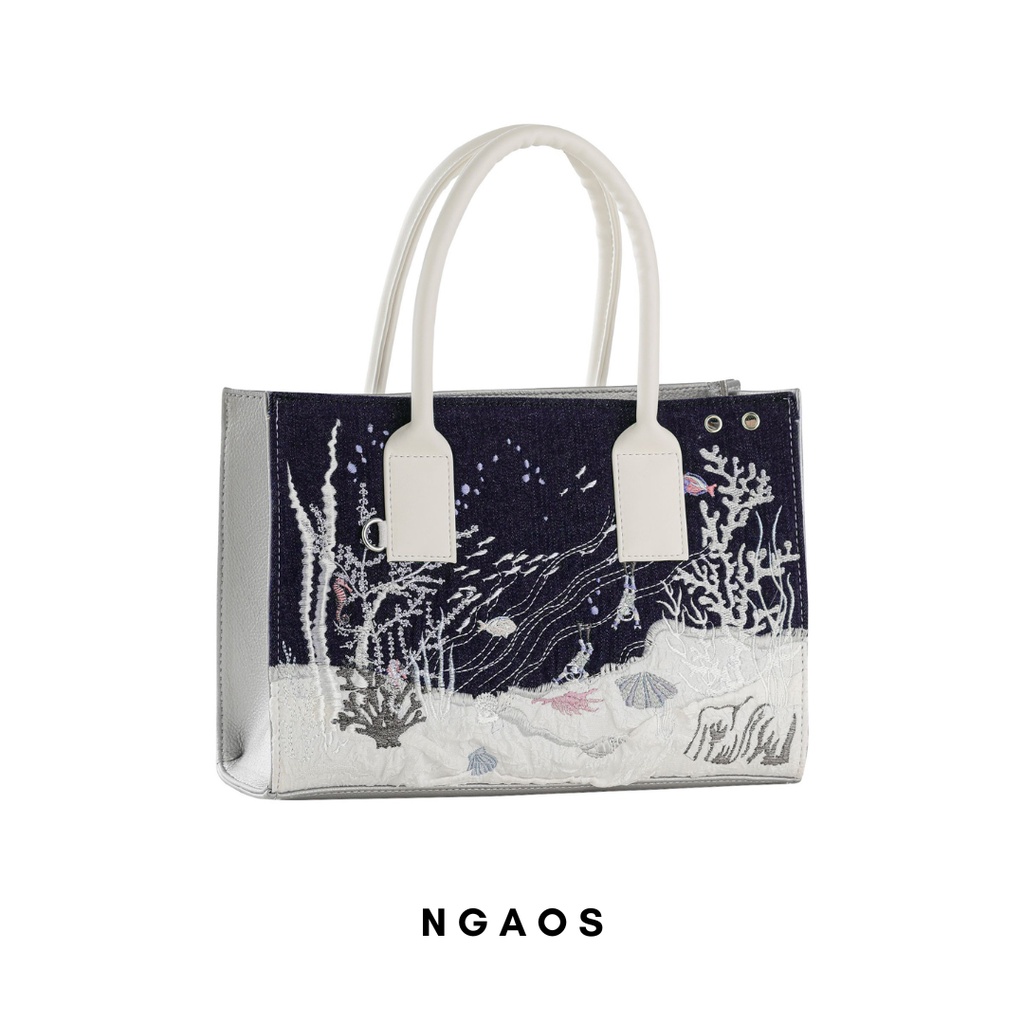 Túi xách NGAOS Sea Bed Pearl Gray - big size
