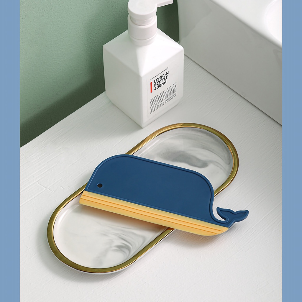 Hàng HOT Dụng cụ cạo vệ sinh cửa kính hình cá voi tiện lợi Bàn chải làm sạch cửa sổ Tay cầm đa năng khử nhiễm cho gương Windows 【Tennessee052】