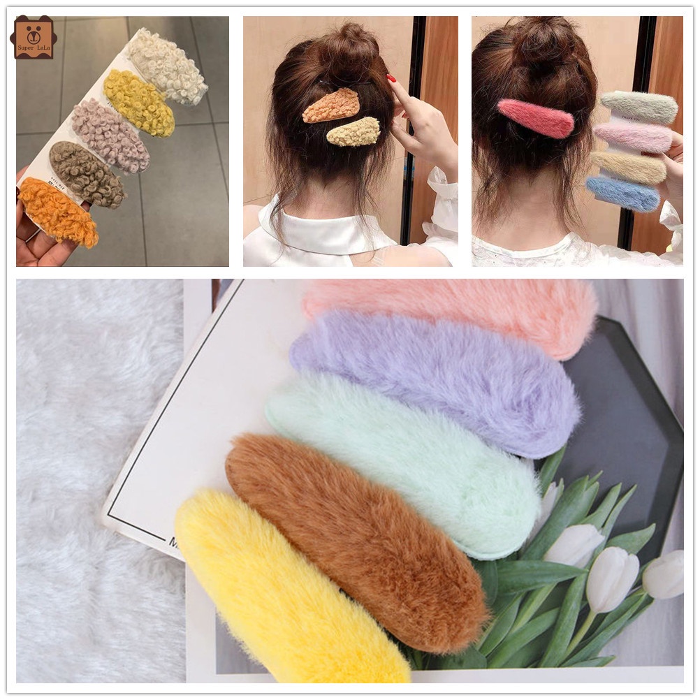 Kẹp Tóc Mái Bằng Vải Nhung Phong Cách Hàn Quốc Màu Sắc Ngọt Ngào Cho Nữ