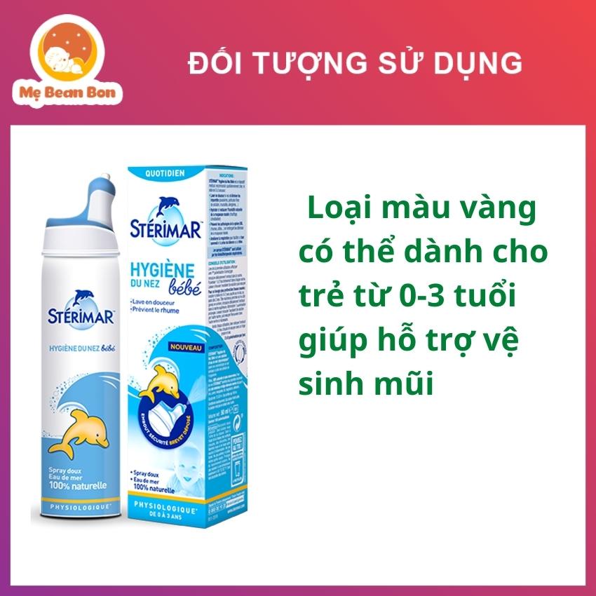 Xịt Muối Biển Cá Heo Vàng, Cá Heo Cam Sterim Pháp 100ml Vệ Sinh Rửa Mũi Cho Bé Sơ Sinh 0 Đến 3 Tuổi