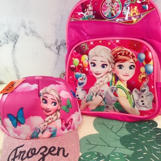 Combo Balo và Mũ Elsa phủ nhũ cho bé gái - Combo cho bé mẫu giáo