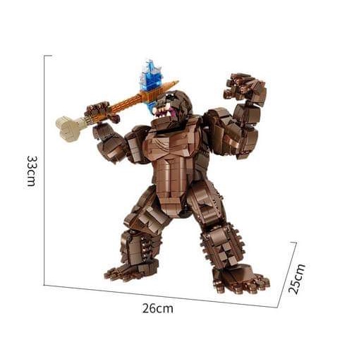 Lắp Ráp Lego Panlos 687002 - Xếp Hình Đại Chiến KINGKONG VÀ GODZILLA - Mô Hình KINGKONG 1803 Mảnh