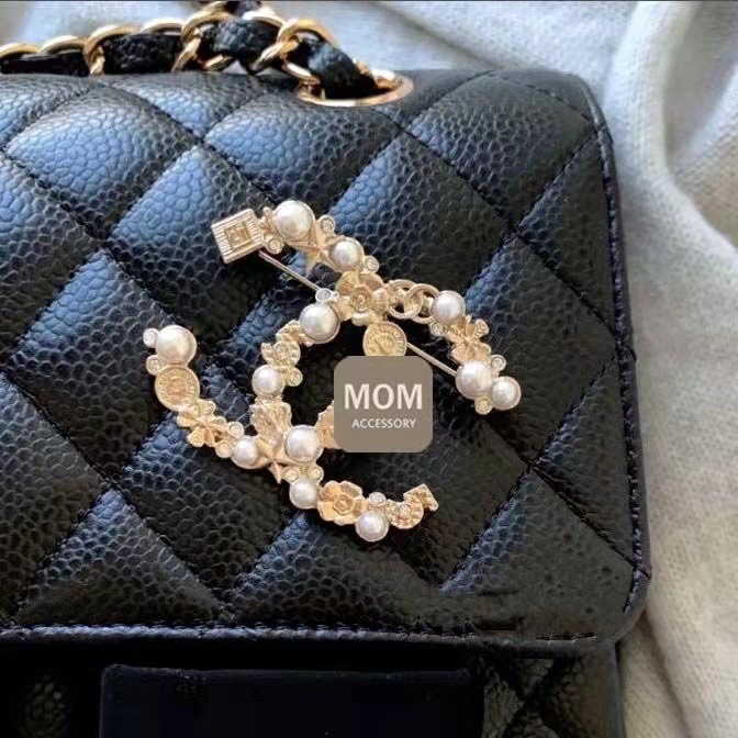 Trâm Cài Áo Hình Chữ C Đính Ngọc Trai Sang Trọng