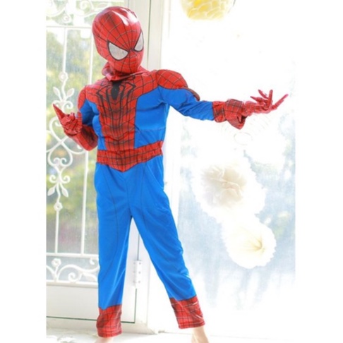 Trang phục hóa trang Người Nhện (Spider Man) kèm mặt nạ + bao tay cho bé