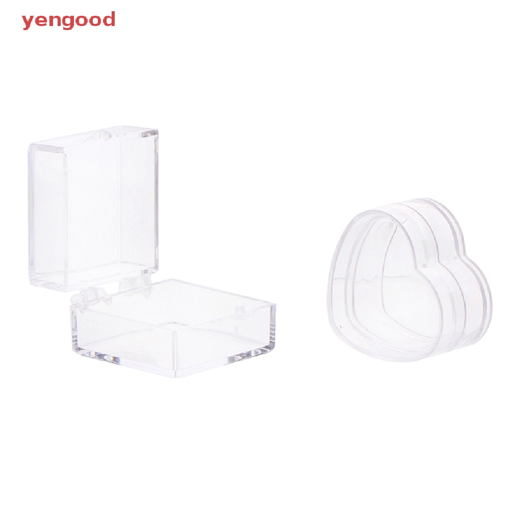Set 2 Hộp Đựng Trang Sức Hình Vuông / Trái Tim Mini Trang Trí Nhà Búp Bê