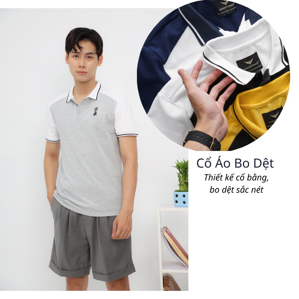 Áo Thun Polo Nam Bo Viền Trắng Xanh- Áo Phông Polo Nam Chính Hãng Hàng Cao Cấp Mặc Vải Thoáng Mát - PLMT01 - GUSTA