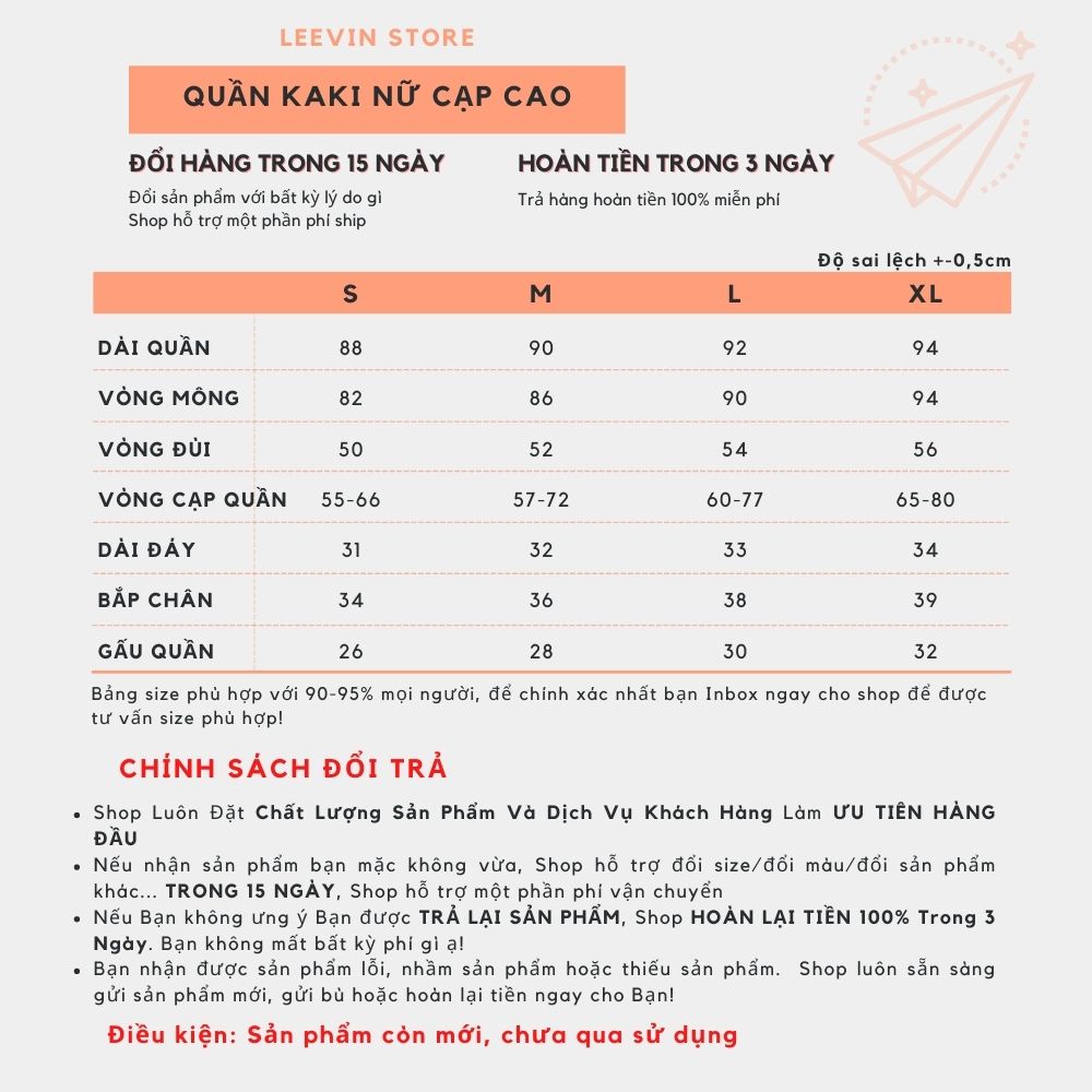 Quần Baggy Nữ Kaki Lưng Thun Ống Suông Cạp Cao Ulzzang - Kiểu quần kaki nữ lưng cao baggy màu trắng đen be Leevin Store