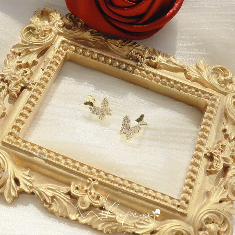 Bông tai đính đá phong cách Pháp cổ điển sang trọng 2021