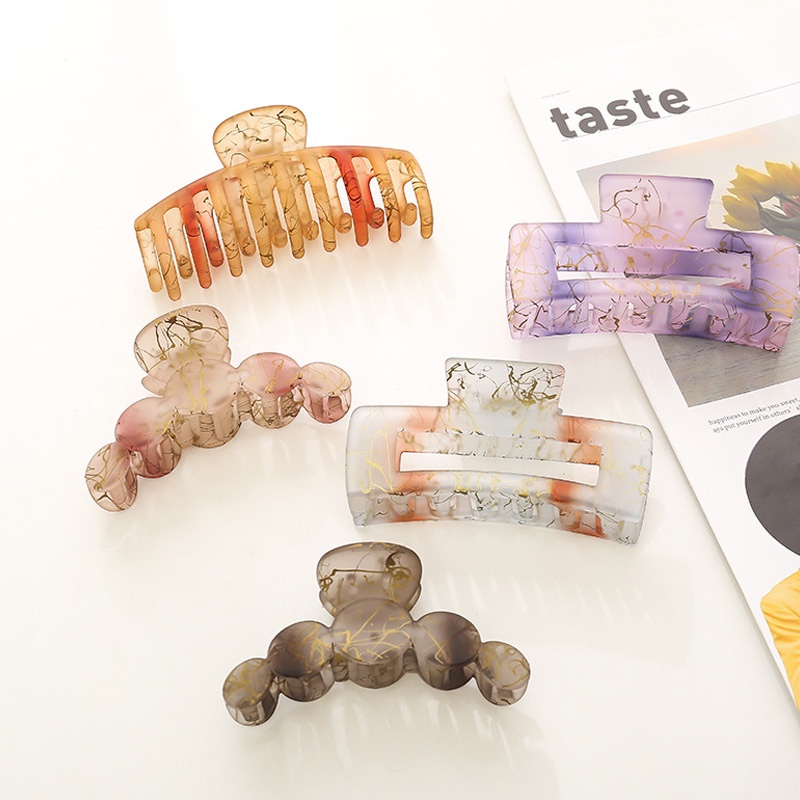 Kẹp tóc càng cua cỡ lớn thiết kế hình học phong cách cổ điển thời trang cho nữ