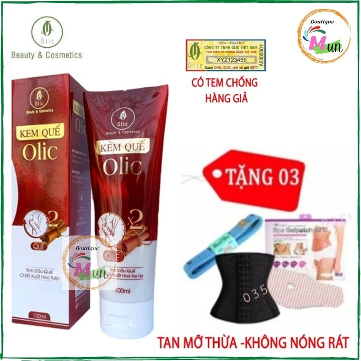 Combo Kem tan mỡ bụng Olic - Tặng kèm đai nịt và 5 miếng dán tan mỡ [MUA 1 TẶNG 3]