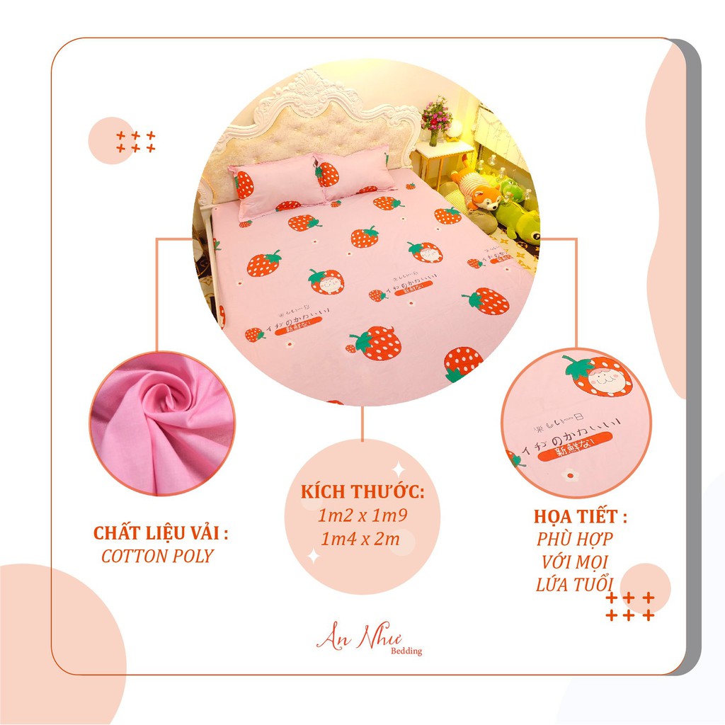 Bộ ga gối 💖m2/m4💖 drap giường poly, ga trải giường + 2 vỏ gối nằm đơn giản An Như Bedding | WebRaoVat - webraovat.net.vn