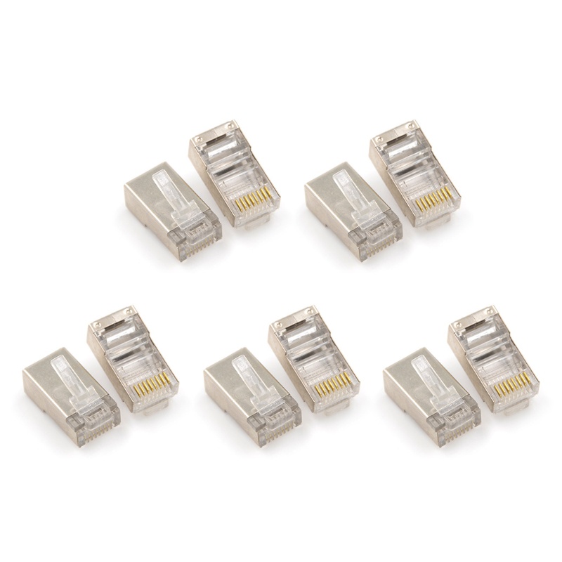 Set 10 Đầu Nối Dây Cáp Mạng Ftp 8p8c Rj 45 Rj45