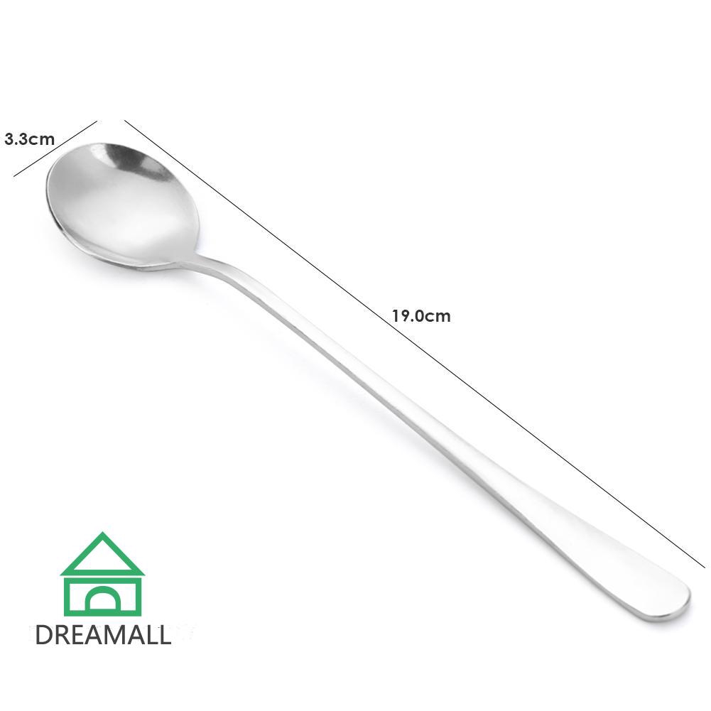 New Long Handle Stainless Steel Spoon Coffee Tea Spoons Tableware