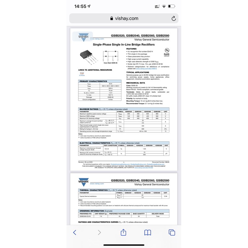 Diot cầu 25A-800V GSIB 2580