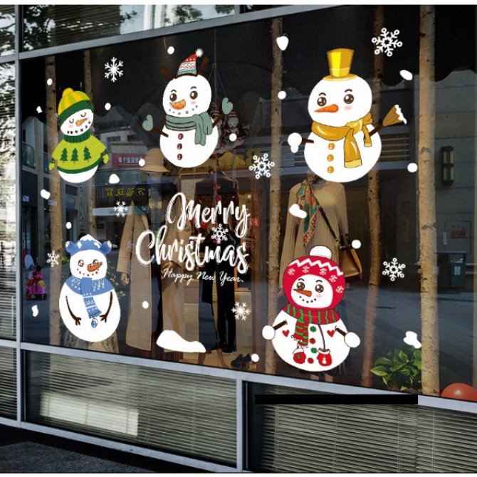 Decal Trang Trí Noel - Người tuyết đáng yêu