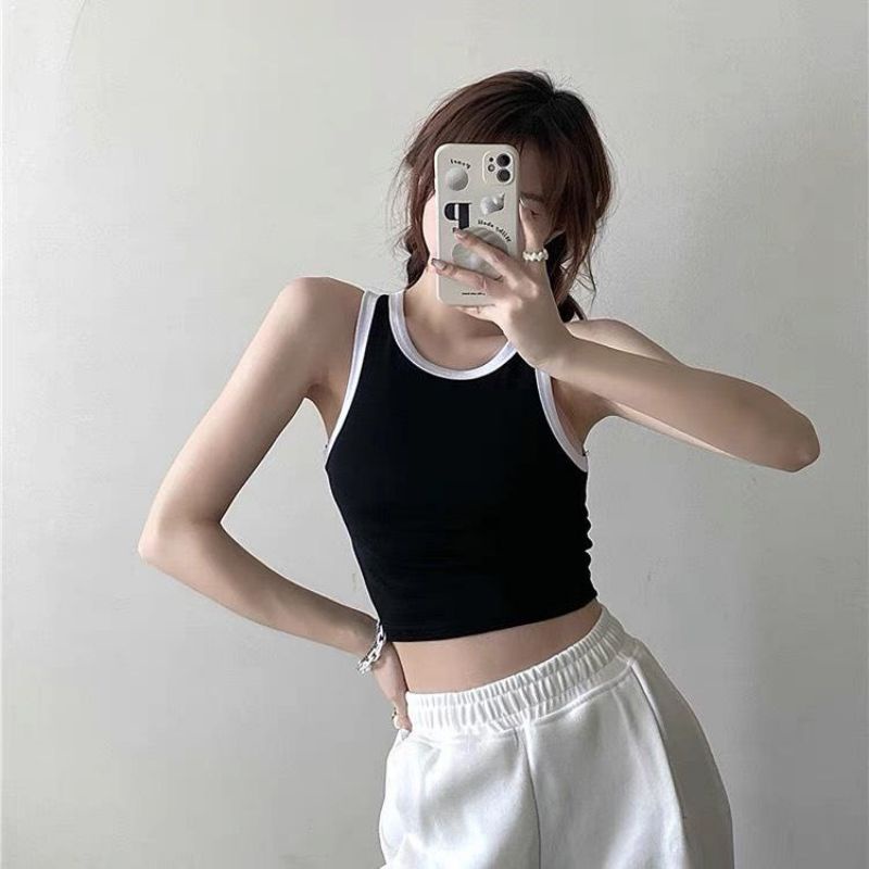 Áo Croptop 3 Lỗ Body, Dáng Ôm Phối Viền Màu A5417