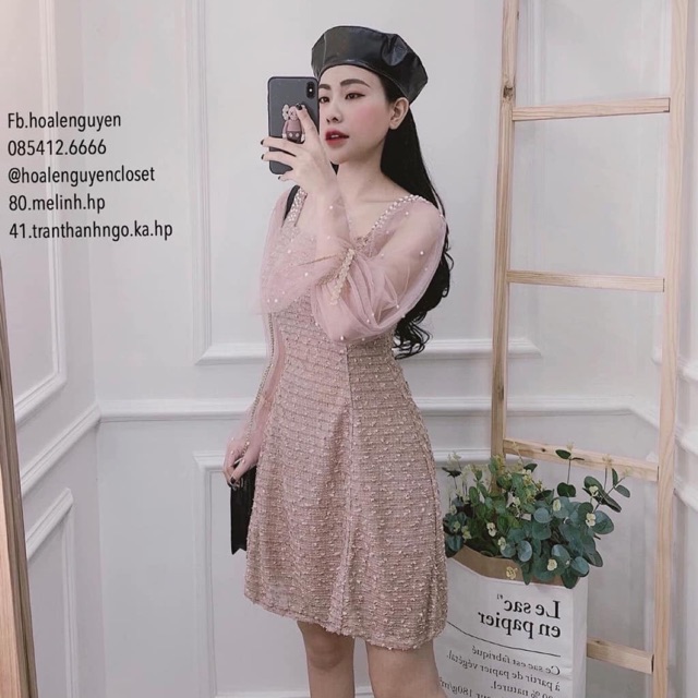 Váy dạ tay voan - quảng châu | BigBuy360 - bigbuy360.vn