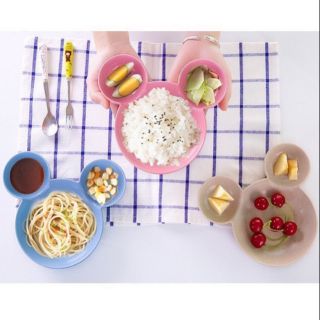 Sỉ - Bát ăn dặm Mickey chiết xuất từ lúa mạch chống nóng cho bé