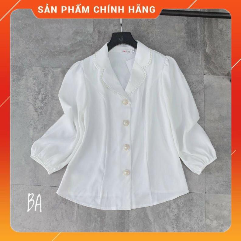Áo sơ mi cổ vest viền ren A400.189