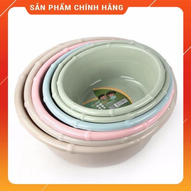 CHÍNH HÃNG -  Chậu nhựa tròn đốt trúc đa năng,thau nhựa tròn trơn đốt trúc đủ size,đủ màu