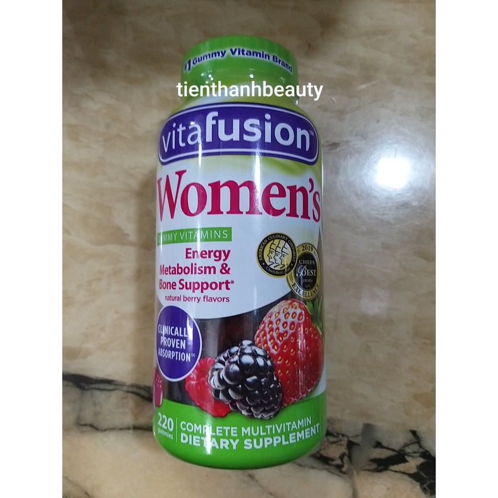 KẸO DẺO VITAMIN VITAFUSION WOMEN’S GUMMY HỘP 220 VIÊN CỦA MỸ