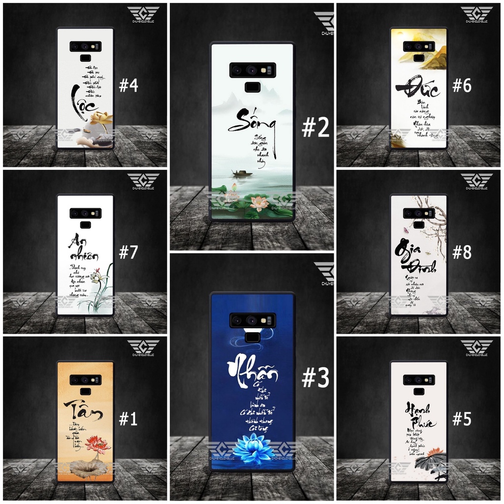 Ốp lưng samsung SAMSUNG NOTE 8 - NOTE 9 Thư pháp bằng kính