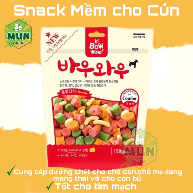 Snack mềm hỗn hợp cho cún Bowwow túi 150gr