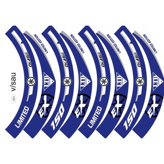 Tem trùm dán vành LIMITED DIASIL xanh dương 16 miếng Full 2 bánh xe
