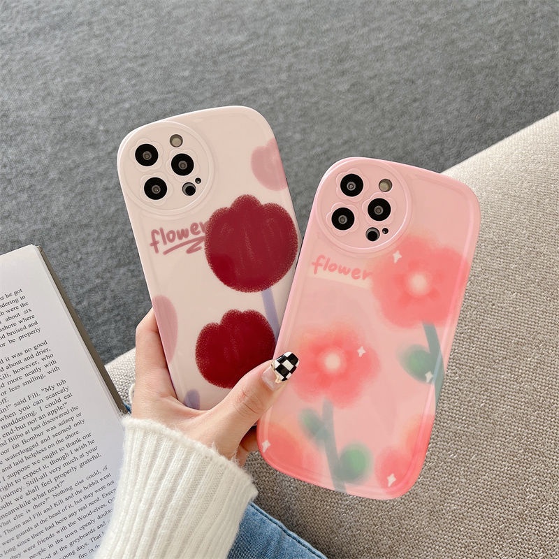 Ốp Điện Thoại Họa Tiết Hoa Tulip Dễ Thương Dành Cho IPhone 12 13 11 Pro Max X Xs Max Xr