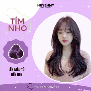 Thuốc Nhuộm Tóc TÍM NHO tặng kèm găng tay,trùm tai ni lông