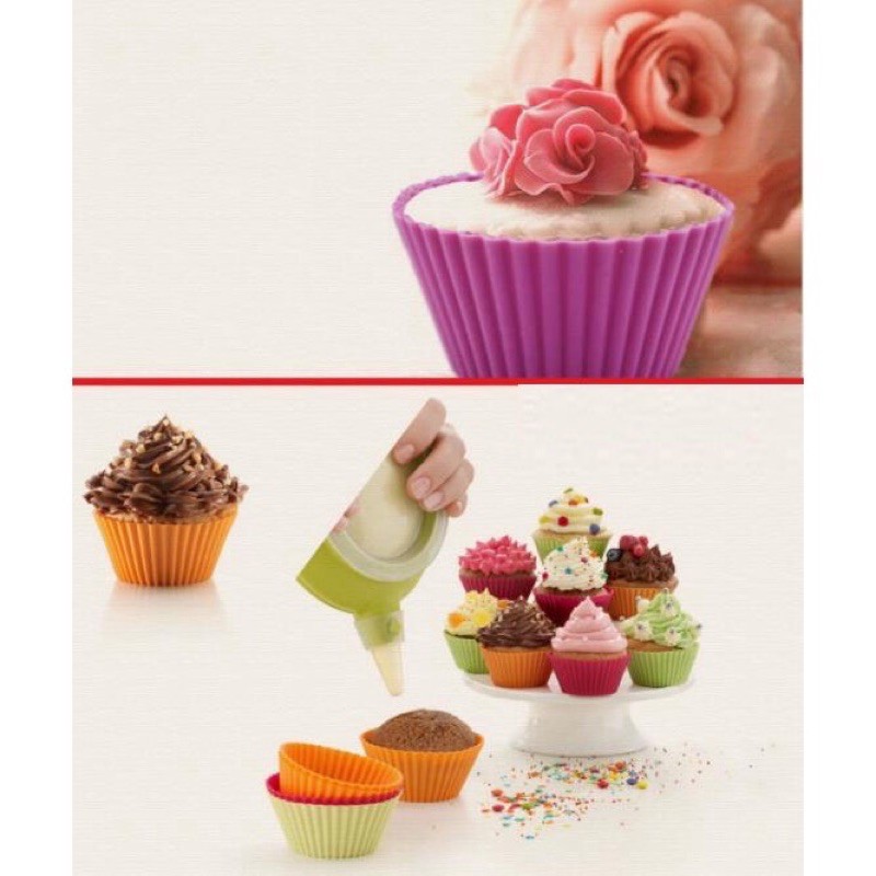 Khuôn Cupcake Silicon tròn 7cm, Khuôn Làm Bánh Bông Lan Cupcake, Muffin, Thạch, Rau Câu