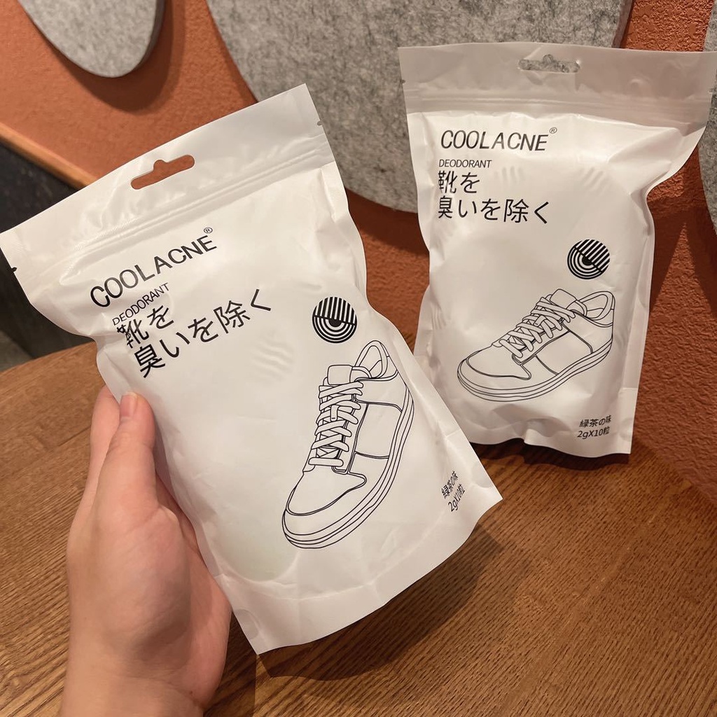 Combo 10 viên khử mùi giày, vệ sinh khử mùi thơm lâu dài, hút mùi, sáp thơm quần áo hương trà xanh tự nhiên