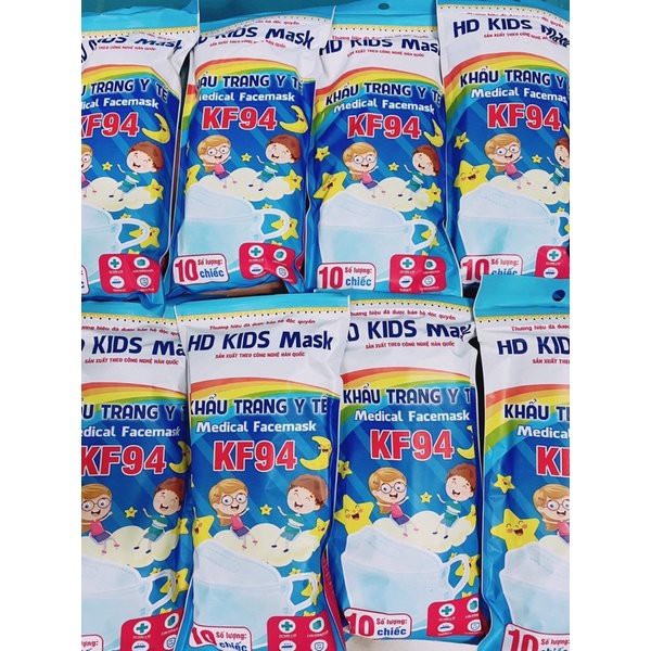 Thùng 600 Cái Khẩu Trang Y Tế Trẻ Em, 4 Lớp KF94 HD KID - Cho Bé Từ 1-13 Tuổi