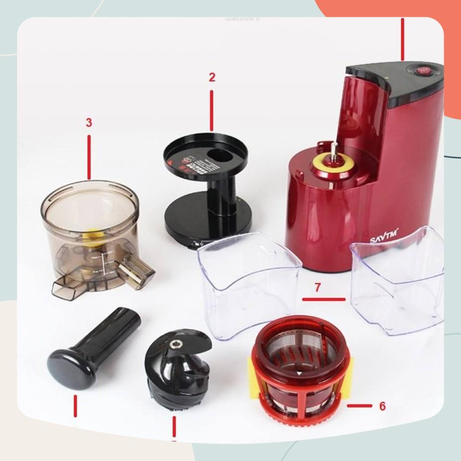 Máy ép chậm SAVTM JE07 - Máy ép trái cây rau củ tốc độ chậm lọc sạch bã tới 99%, thiết kế sang trọng, inox 304 không gỉ