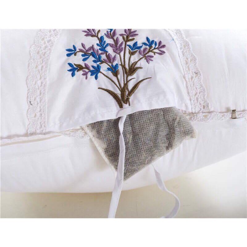 Gối Thơm Lavender Lông Vũ 💘FREESHIP💘 Giảm 5K Khi Nhập Mã [PDS123] Ruột Gối Thơm Hương Hoa Ép Hơi (2 chiếc)