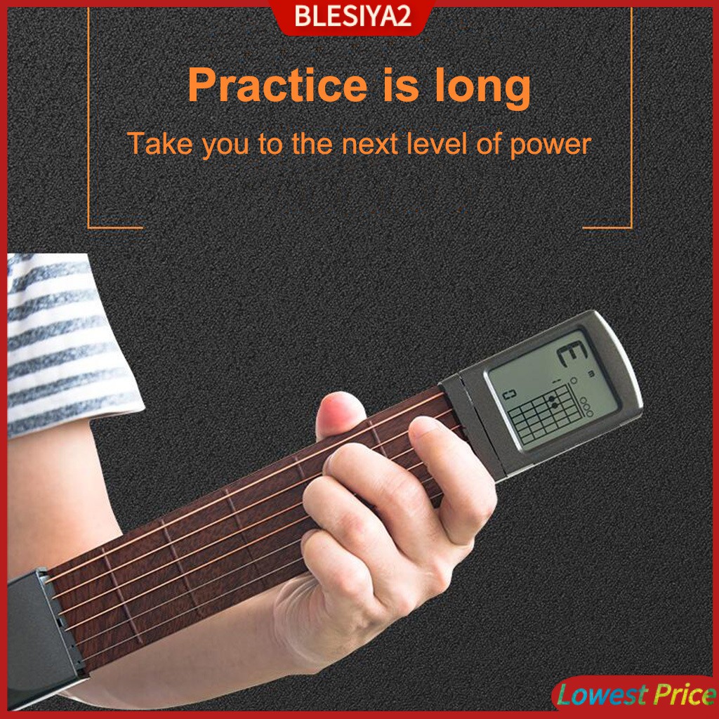Black Pocket Guitar  Trainer Gadget Practice Tool Musical Instrument