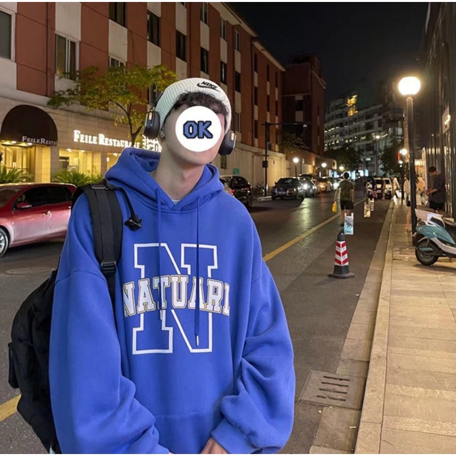 Áo Hoodie Cotton Dáng Rộng In Chữ Phong Cách Hàn Quốc Thời Trang Cho Nam Nữ