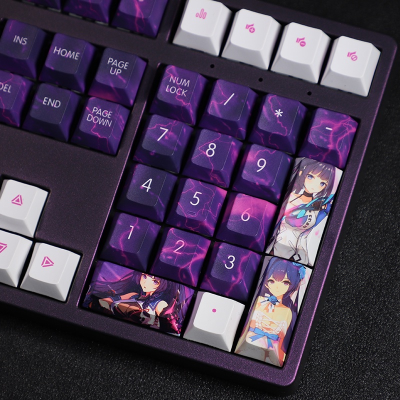 Raiden Mei Keycaps Cherry Hồ sơ Honkai Impact 3 Anime PBT Thuốc nhuộm thăng hoa Bàn phím cơ Keycaps