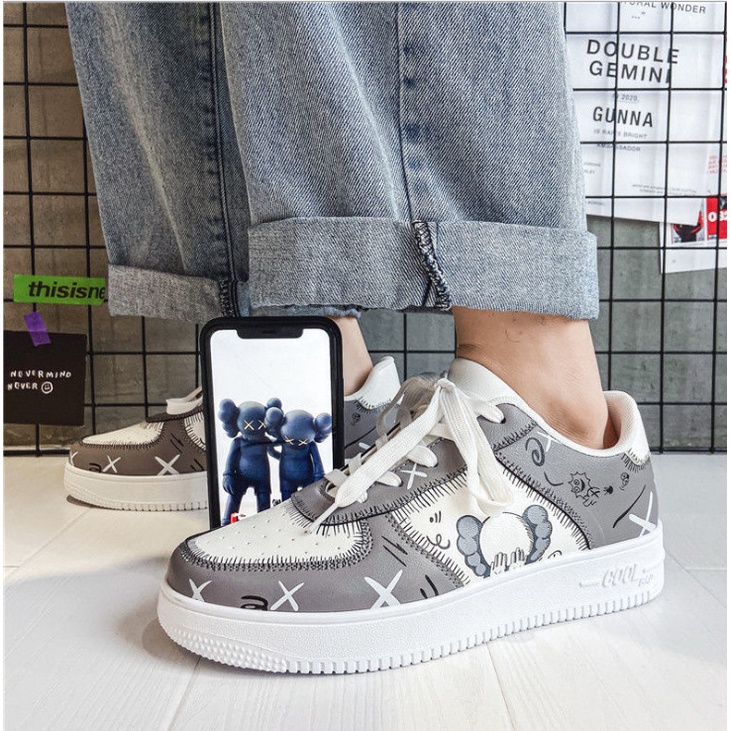 Giày Nam Custom Air Jordan Da Cao Cấp In Nhiệt Không Phai, Giày Sneaker Bản Trung Siêu Đẹp, Giày bearbrick