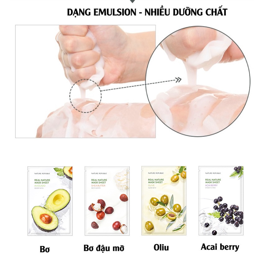 Mặt Nạ Nature Republic Chiết Xuất Bơ Dưỡng Ẩm Da 23ml - Sản phẩm chính hãng