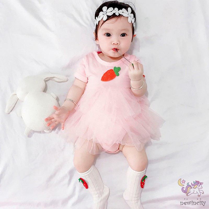 Jumpsuit Phối Đầm Tay Ngắn Hoạ Tiết Hoạt Hình Phong Cách Hàn Quốc Cho Bé