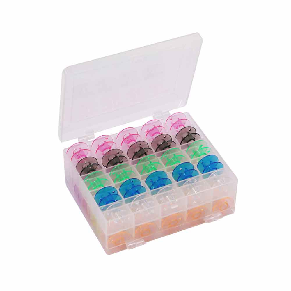 Set 50 Suốt Chỉ Nhiều Màu Bằng Nhựa Kèm Hộp Đựng Cho Máy May