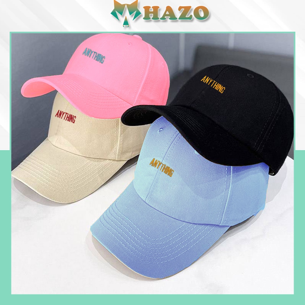 Mũ Lưỡi Trai Nón Kết Nhung Cao Cấp Thêu Chữ Anything 427 Phong Cách Ulzzang Form Unisex Nam Nữ - Hazo