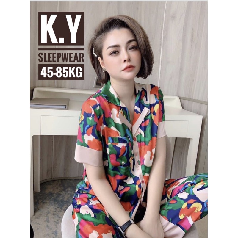 Đồ bộ lụa satin mặc nhà pijama  45-85kg