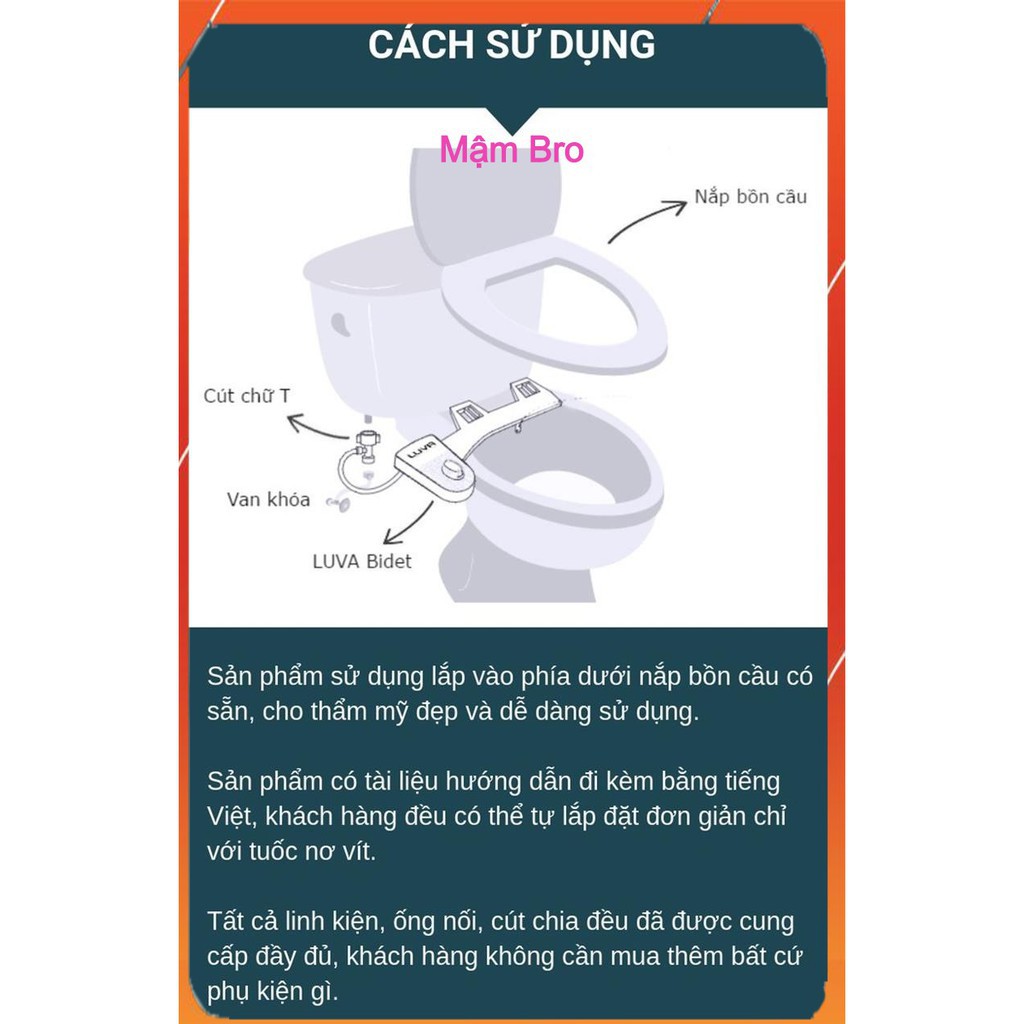 ☸Vòi rửa, xịt vệ sinh thông minh Luva Bidet LB101, Chính Hãng, BH 3 Năm, 1 Đổi 1 Trong 10 Ngày♀