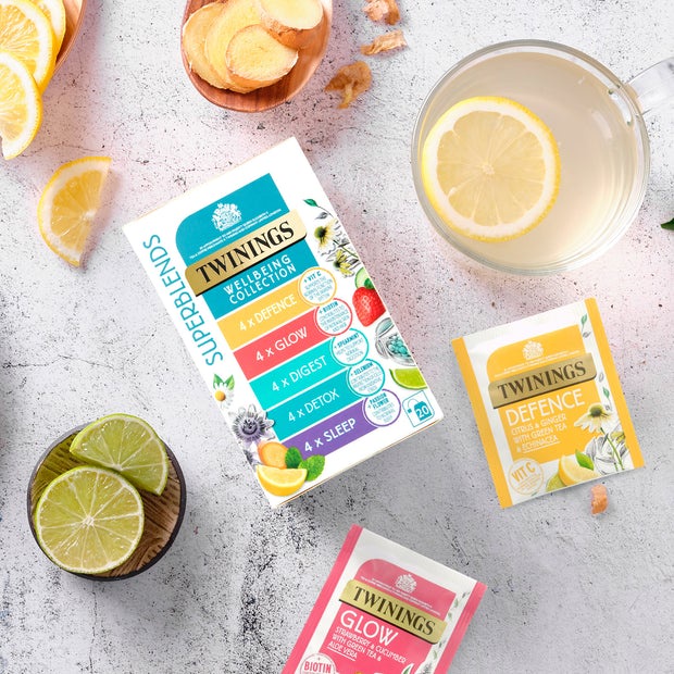 Trà Twinings thảo mộc detox, ngủ ngon, tiêu hóa, đề kháng, nhân sâm