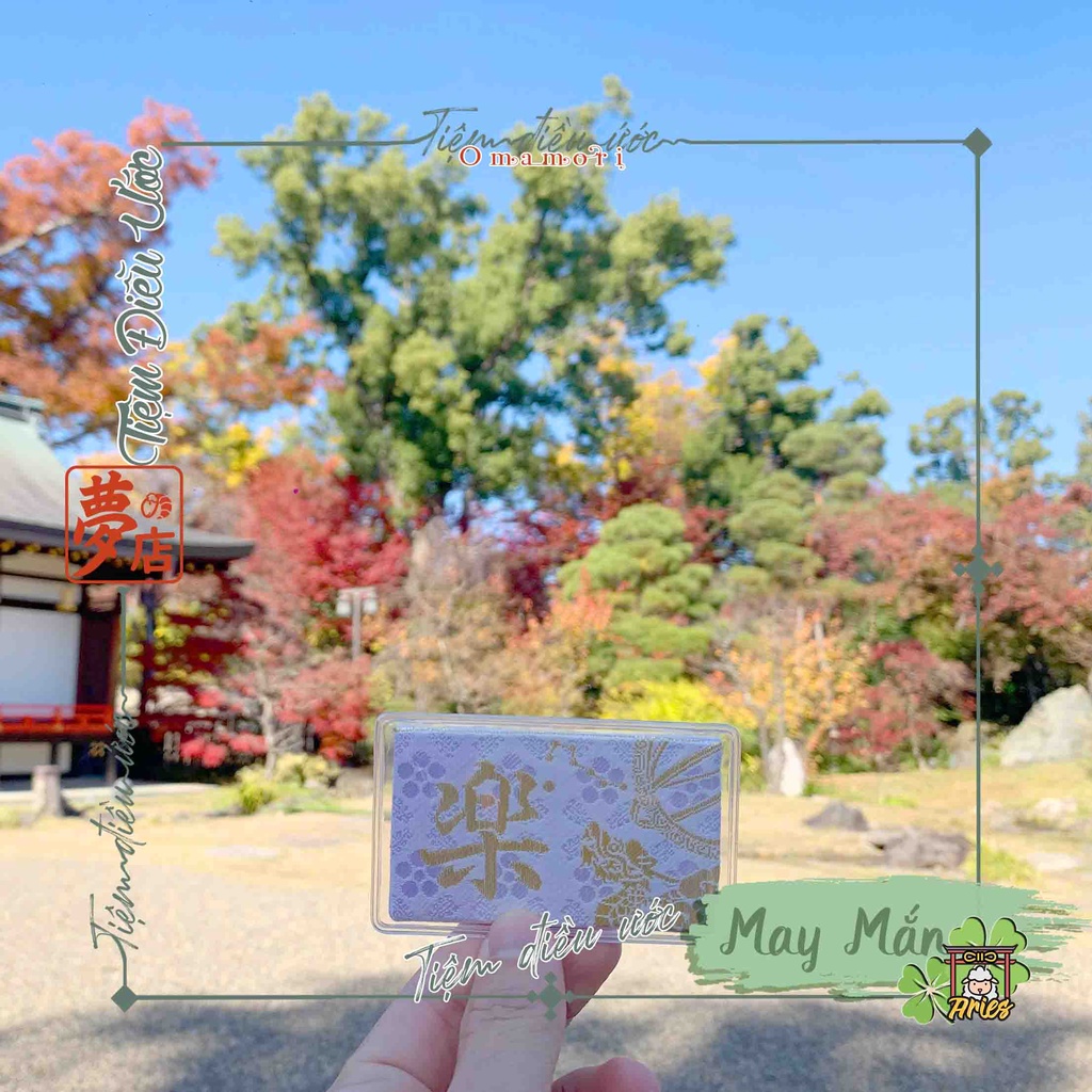 [Mã LIFEXANH03 giảm 10% đơn 500K] Thẻ Lạc cầu May Mắn - Đền lớn tại Kyoto, Nhật Bản, hàng thật, có tên Đền trên thẻ